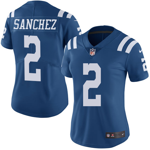 Indianapolis Colts #2 Limited Rigoberto Sanchez Royal Blue Nike NFL Women Rush Vapor Untouchable Jersey->women nfl jersey->Women Jersey